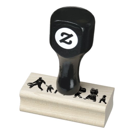 Familie verschoven andere plaats rubberstempel (Stempel)