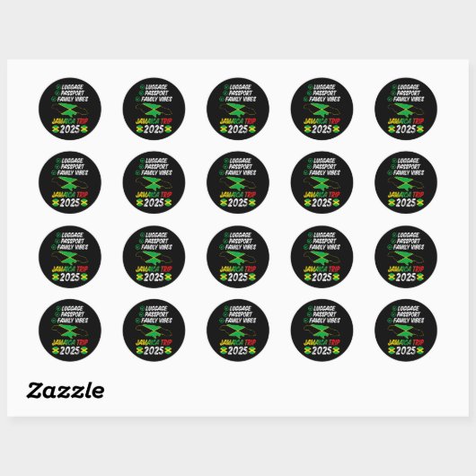Familie Vibes Jamaica Familiereis 2025 Jamaica Vac Ronde Sticker (Vel)