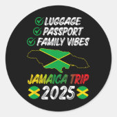 Familie Vibes Jamaica Familiereis 2025 Jamaica Vac Ronde Sticker (Voorkant)