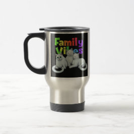 "Familie Vibes" Reizen Koffiemok Reisbeker