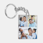 Familie Vier Foto Collage Acryl Sleutelhanger (Voorkant Links)