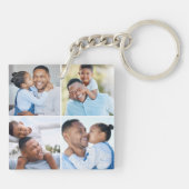 Familie Vier Foto Collage Acryl Sleutelhanger (Achterkant)