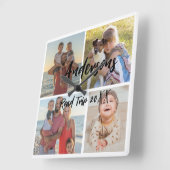 Familie Vier Foto Gepersonaliseerde Acryl Wandklok (Hoek)