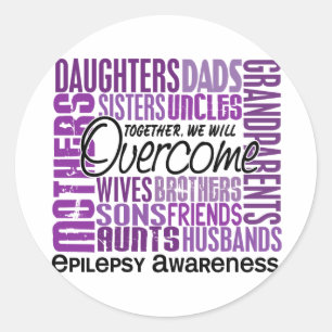 Familie vierkante epilepsie ronde sticker