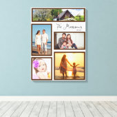 Familie Vijf Fotocollage Canvas Afdruk (Insitu (Houten vloer))