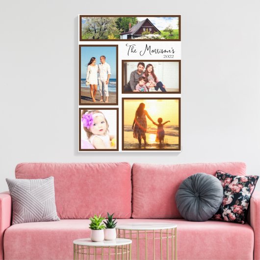 Familie Vijf Fotocollage Canvas Afdruk (Insitu (Woonkamer))