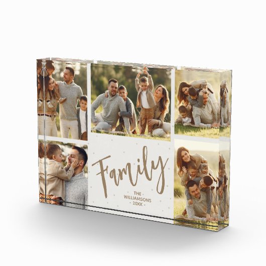 Familie vijf foto's collage fotoblok (Rechts)