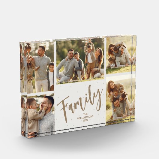 Familie vijf foto's collage fotoblok (Links)