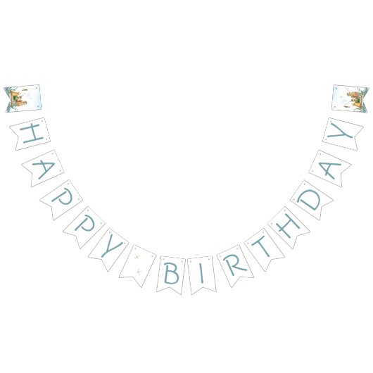 Familie visreis: Een Jongen 1e Verjaardag Vlaggetjes (Alle)