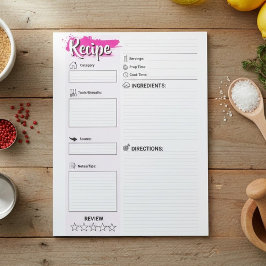 Familie Volledige Pagina Papers | Lege Receptpagin Notitieblok