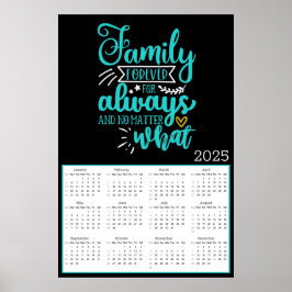 Familie voor altijd 2025 Typografie Kalender Poster