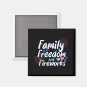 Familie Vrijheid Vuurwerk _ 4 juli _ Magneet (Voorkant / Achterkant)
