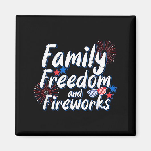Familie Vrijheid Vuurwerk _ 4 juli _ Magneet (Voorkant)