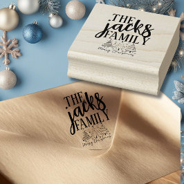 Familie Vrolijk Kerst Rubber Zelf-Inking Stamp Rubberstempel