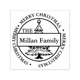 Familie Vrolijk Kerstboom thema Zelfinktende Stempel