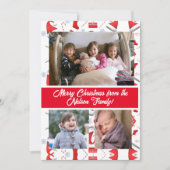 Familie Vrolijk Kerstfeest Feestdagenkaart (Voorkant)