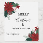 Familie vrolijk Kerstmis en Gelukkig Nieuwjaar Cus Wijn Etiket (Enkel label)