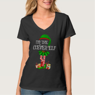 Familie-vrouwen meisjes de slimme Elf Christm T-shirt