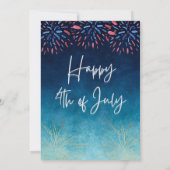 Familie & vuurwerk 4 juli gevierd kaart (Achterkant)