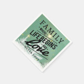 Familie waar het leven begint en liefde nooit eind servetten (Hoek)