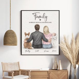 Familie Waar Het Leven Begint & Liefde Nooit Eindi Poster