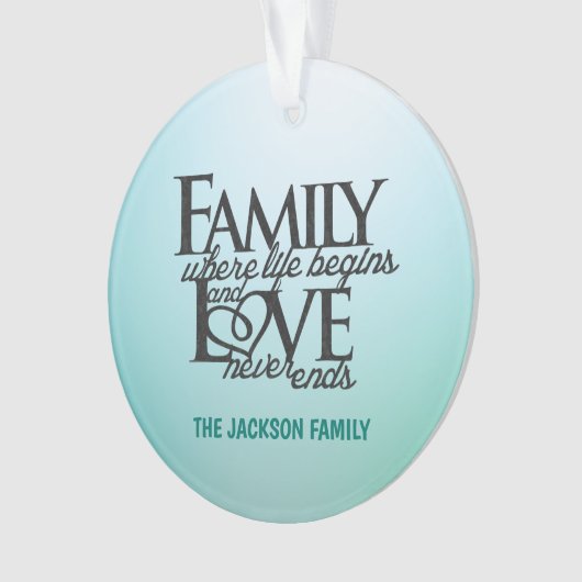  familie waar het leven begint ornament (voorkant)