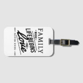 Familie waar het leven begint Typografie Quote Bagagelabel (Voorkant (horizontaal))