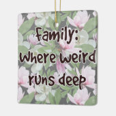 Familie: Waar Raar Diep Loopt Keramisch Ornament (Links)