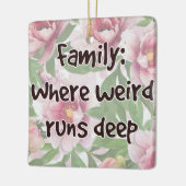 Familie: Waar Raar Diep Loopt Keramisch Ornament (Links)