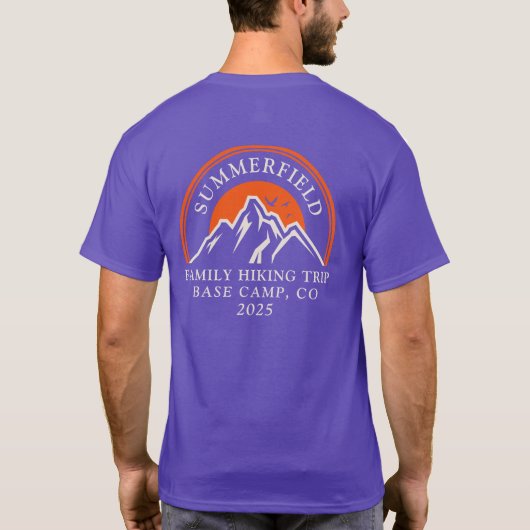 Familie Wandelreis Matching Mountain Natuur T-shirt (Achterkant)