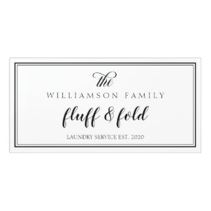 Familie wasgoed zwart-wit deurbordjes