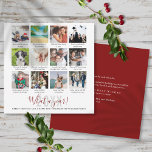 Familie Wat Een Jaar Bijschriften 12 Fotocollage Feestdagenkaart<br><div class="desc">Pas uw 12 favoriete foto's,  onderschriften en namen aan met een gedenkwaardige,  leuke vakantiekaart. Ontworpen door: Thisnotme©</div>