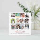 Familie Wat Een Jaar Onderschriften 12 Foto Collag Feestdagenkaart (Staand voorkant)