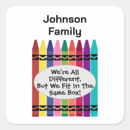 Familie We zijn allemaal verschillend plezier, maa Vierkante Sticker