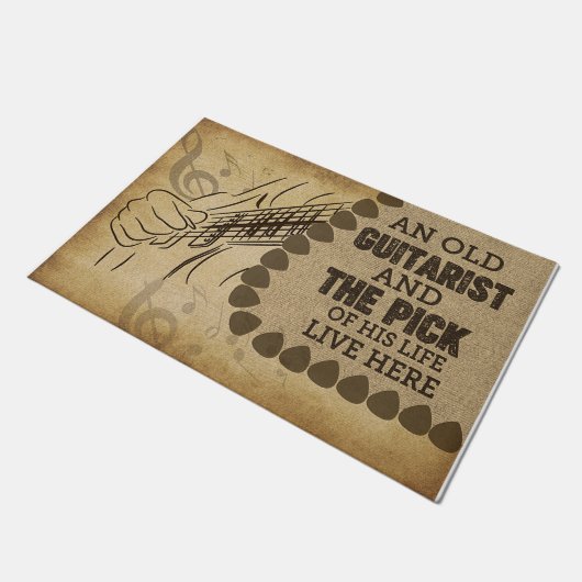 Familie Welkom Mat,  gitaarliefhebber Deurmat (Schuin)
