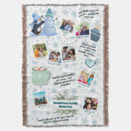 Familie Winterherinneringen Collage – Sneeuwvlokke Deken