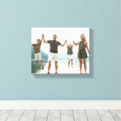 FAMILIE Witte Overlay Gift Foto Canvas Afdruk (Insitu (Houten vloer))