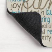 Familie woord cloud met touw muismat (Hoek)