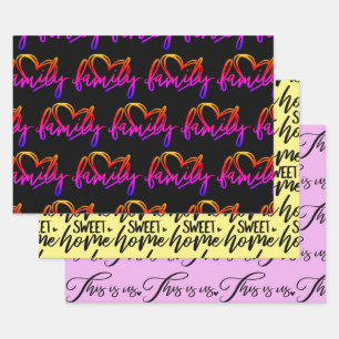 FAMILIE WORD ART INPAKPAPIER VEL