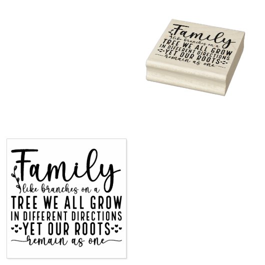 Familie Wortels Typografie Rubberstempel (Gestempeld)