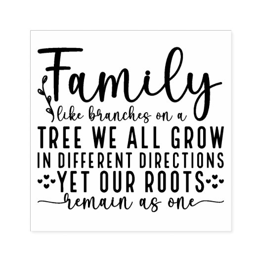 Familie Wortels Typografie Rubberstempel (Afrduk)