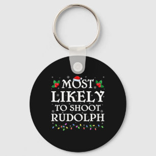 Familie Xmas waarschijnlijk schiet de Rudolph Chri Sleutelhanger