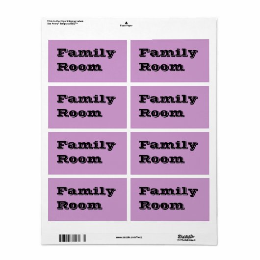 Familie Zaal Verplaatsende Etiketten in Bleke Lave (Full Sheet)