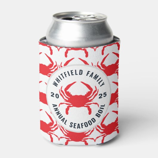 Familie Zeevruchten Boil Gepersonaliseerde krab Blikjeskoeler (Blikje Voorkant)