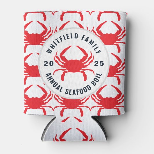 Familie Zeevruchten Boil Gepersonaliseerde krab Blikjeskoeler (Voorkant)
