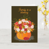 FAMILIE ZEGENT THANKSGIVING KAART (Gele Bloem)