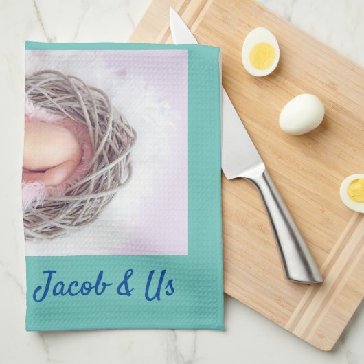 Familie zegt: "Ik hou van je" Grootma personalisee Theedoek (Quarter Fold)