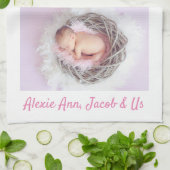 Familie zegt: "Ik hou van je" Oma, DIY Wit Roze Theedoek (Gevouwen)