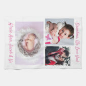 Familie zegt: "Ik hou van je" Oma, DIY Wit Roze Theedoek (Horizontaal)