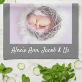 Familie zegt: "Ik hou van je" Oma personaliseert G Theedoek (Gevouwen)